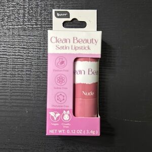 New never opened B pure clean beauty satin lipstick nude